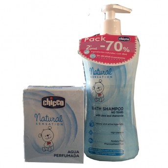 Pack Chicco Bath shampoo 500 ml+ agua perfumada 100ml